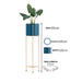 2 Layer 65cm Gold Metal Plant Stand With Blue Flower Pot