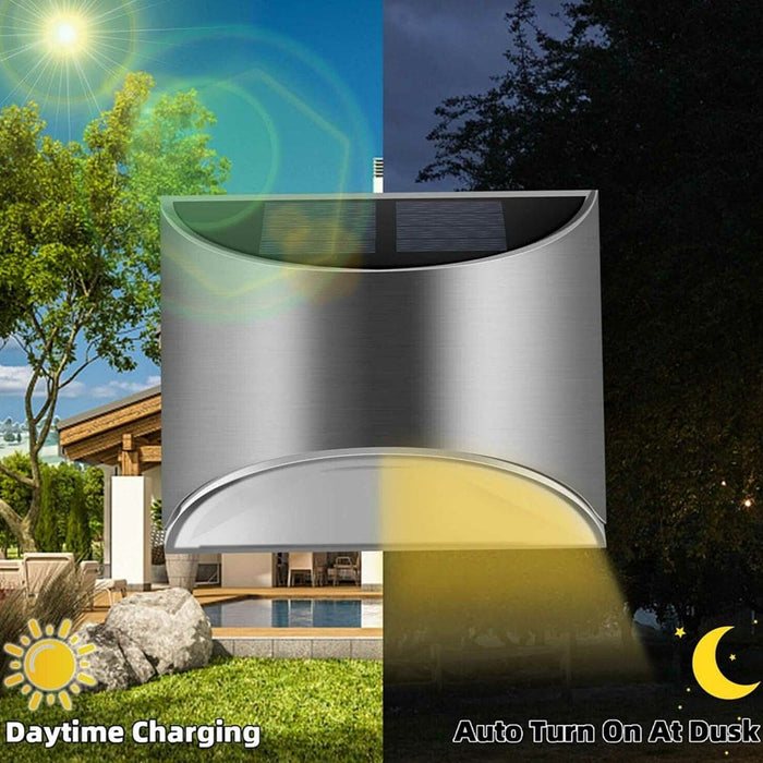 Vibe Geeks 2 Packs Solar Powered Outdoor Wall Lamp Garden