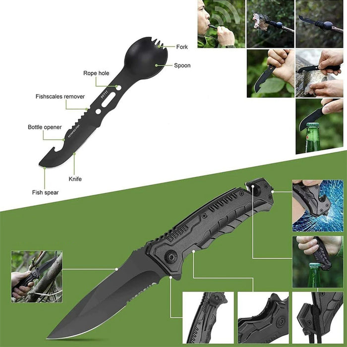 Tactical Emergency Survival Tool Kit For Outdoor Camping