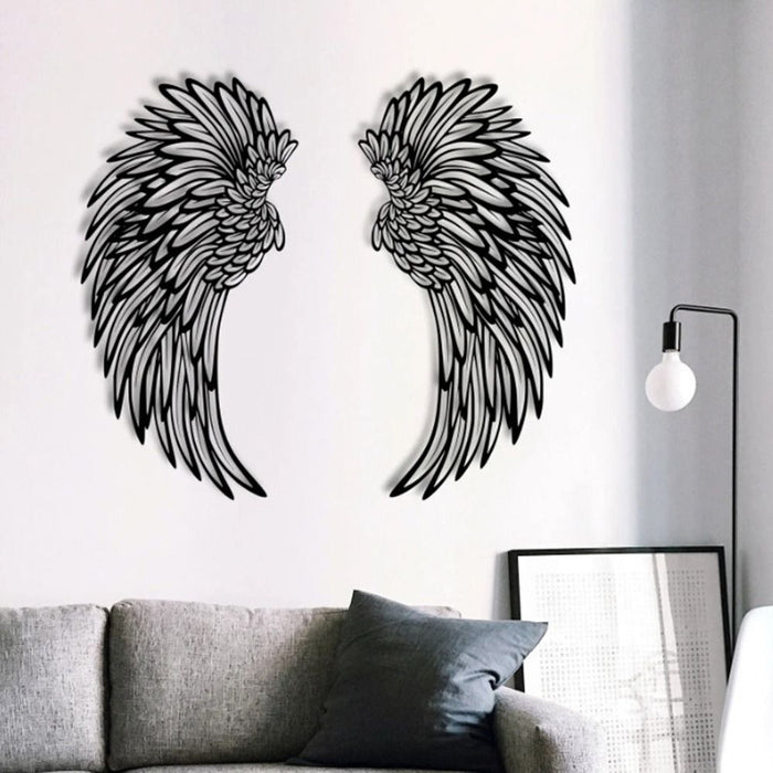Vibe Geeks Angel Wings Metal Wall Decor with LED Light -Battery Powered