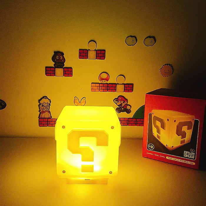 Vibe Geeks Question Block Night Light with Sound -USB Rechargeable