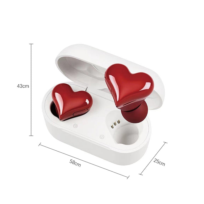 Vibe Geeks Wireless Bluetooth Heart Style Earphones - Usb