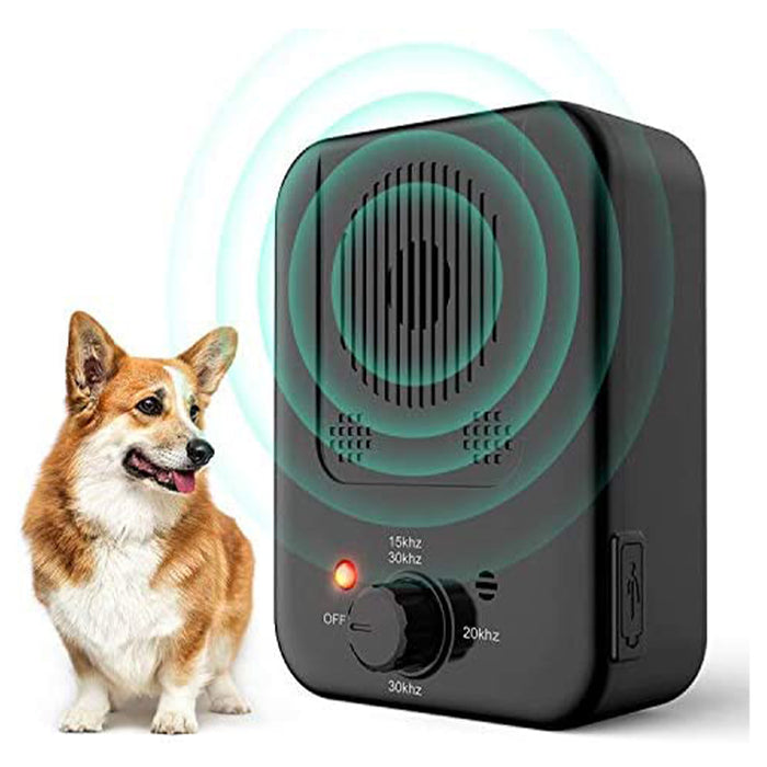 Vibe Geeks Ultrasonic Anti-Barking Device with 3 Adjustable Levels -USB Rechargeable