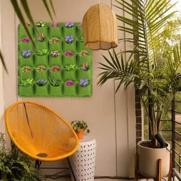 Vibe Geeks Wall Hanging Pocket Planting Bags Vertical Succulent Plant Pots