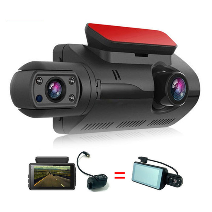 Vibe Geeks HD1080P Dual Lens Car Dash Cam Comprehensive Coverage