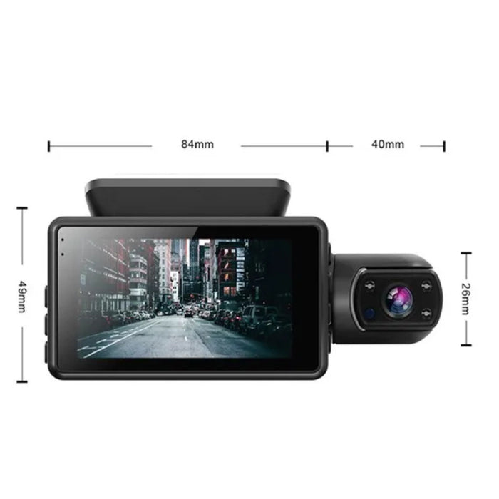 Vibe Geeks HD1080P Dual Lens Car Dash Cam Comprehensive Coverage