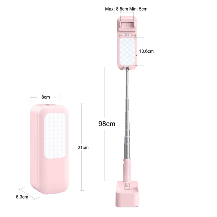 Portable Led Phone Holder With Remote Controlled Dimmable