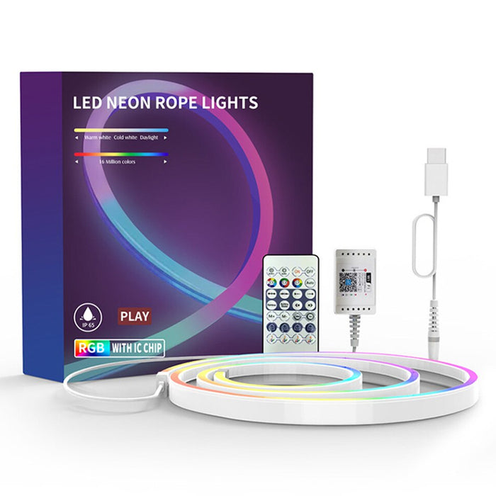 Vibe Geeks Remote And App Controlled Rgb Led Neon Symphony