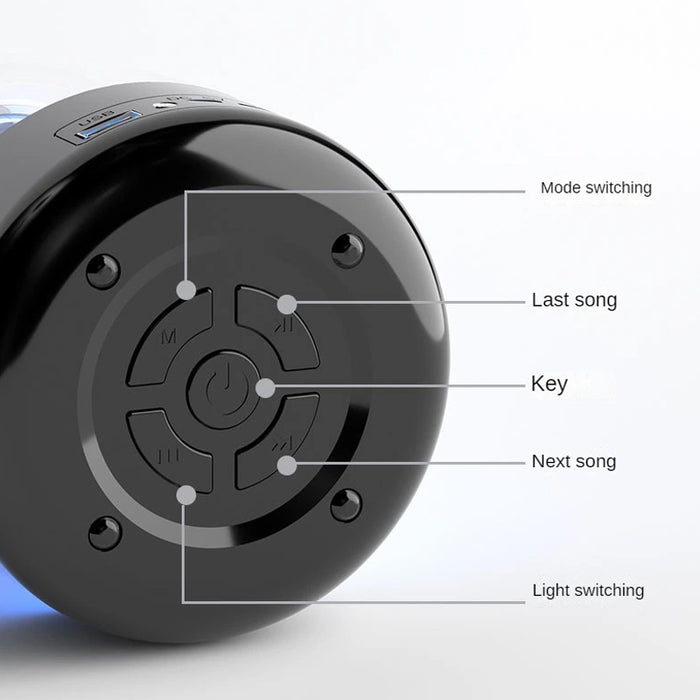 Vibe Geeks Portable Wireless Music Speaker With Led Colour