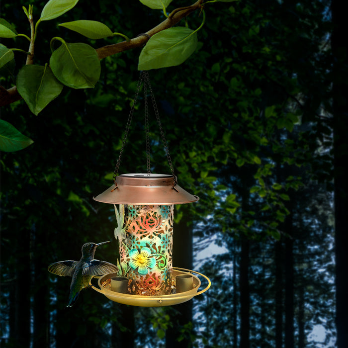 Vibe Geeks Solar Powered Hanging Bird Feeder And Garden