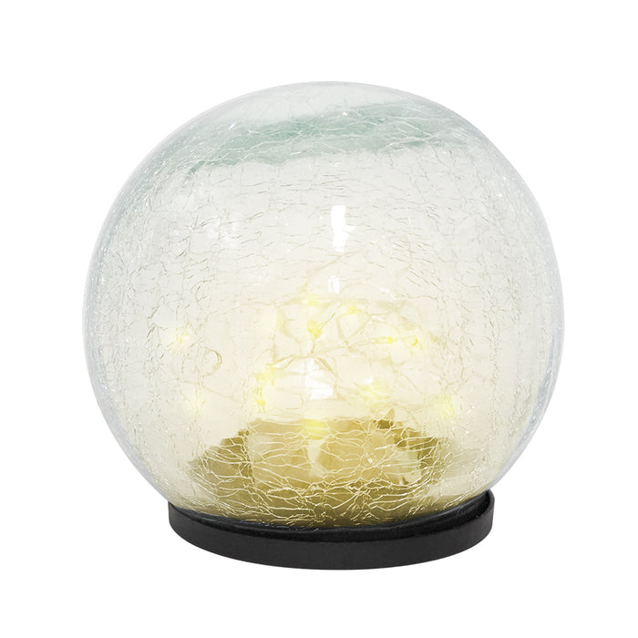 Vibe Geeks Outdoor Cracked Glass Garden Solar Ball Light