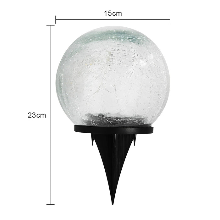 Vibe Geeks Outdoor Cracked Glass Garden Solar Ball Light