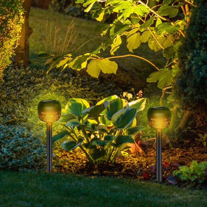 Vibe Geeks 6 Pack Weatherproof Solar Garden Lights -warm