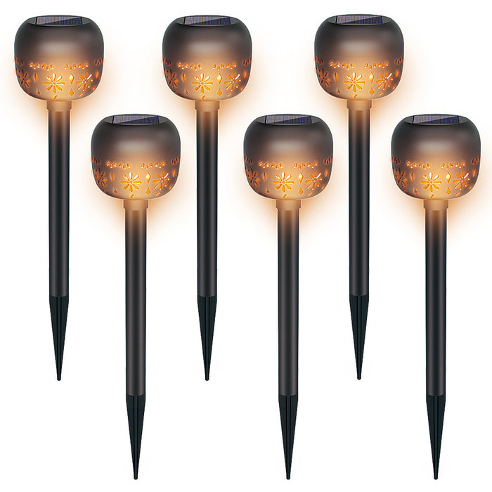 Vibe Geeks 6 Pack Weatherproof Solar Garden Lights -warm