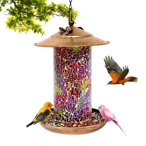 Vibe Geeks Lumiro Outdoor Hanging Solar Bird Feeder