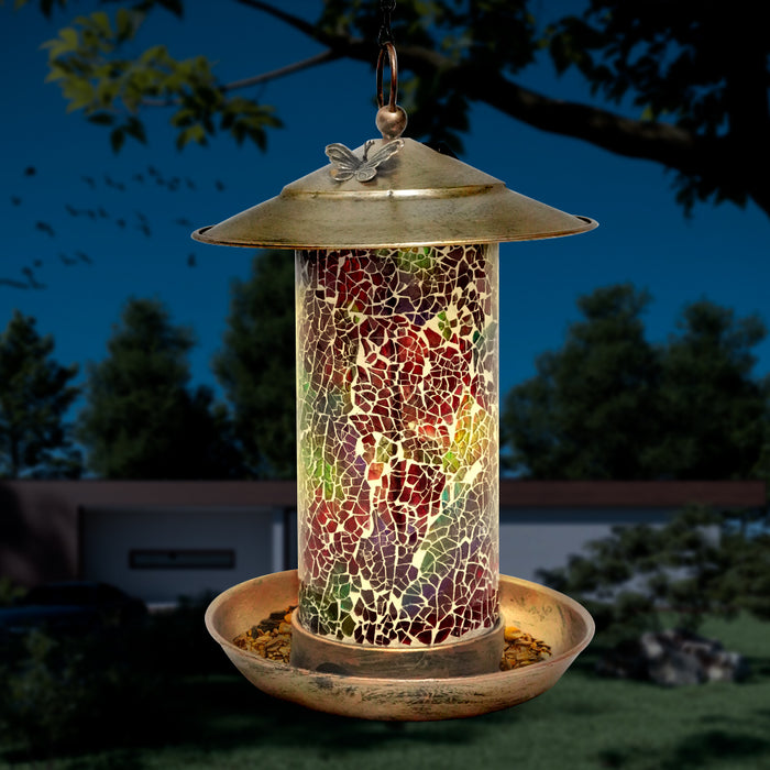 Vibe Geeks Lumiro Outdoor Hanging Solar Bird Feeder