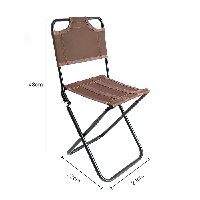 Vibe Geeks Aluminum Portable Folding Camp Chair-khaki