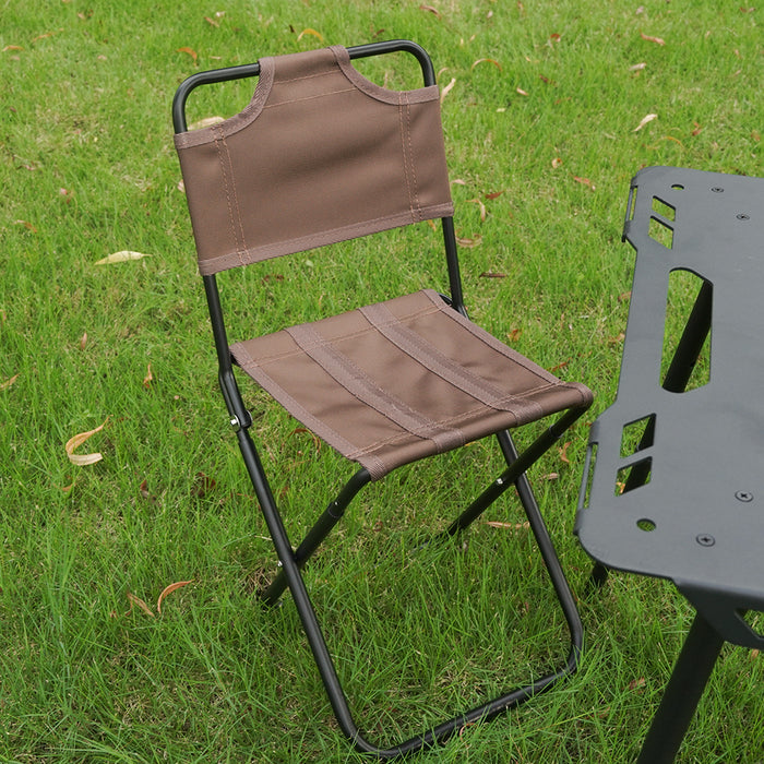 Vibe Geeks Aluminum Portable Folding Camp Chair-khaki