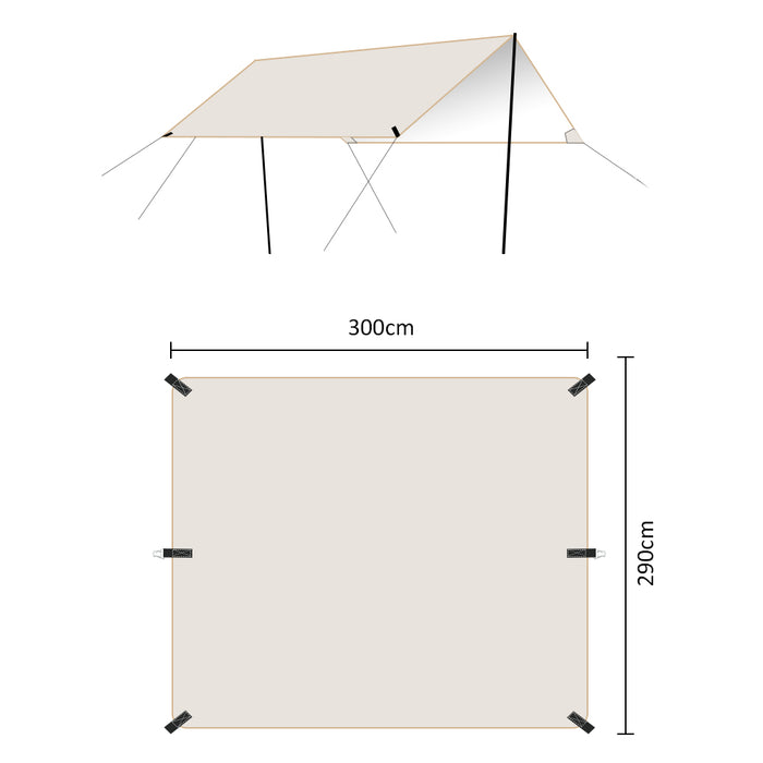 Vibe Geeks Upf50 Outdoor Silver Coated Canopy Tent