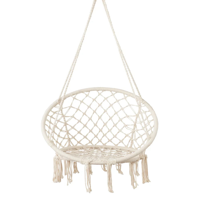 Vibe Geeks Macrame Swing Chair Hanging Cotton Rope Hammock