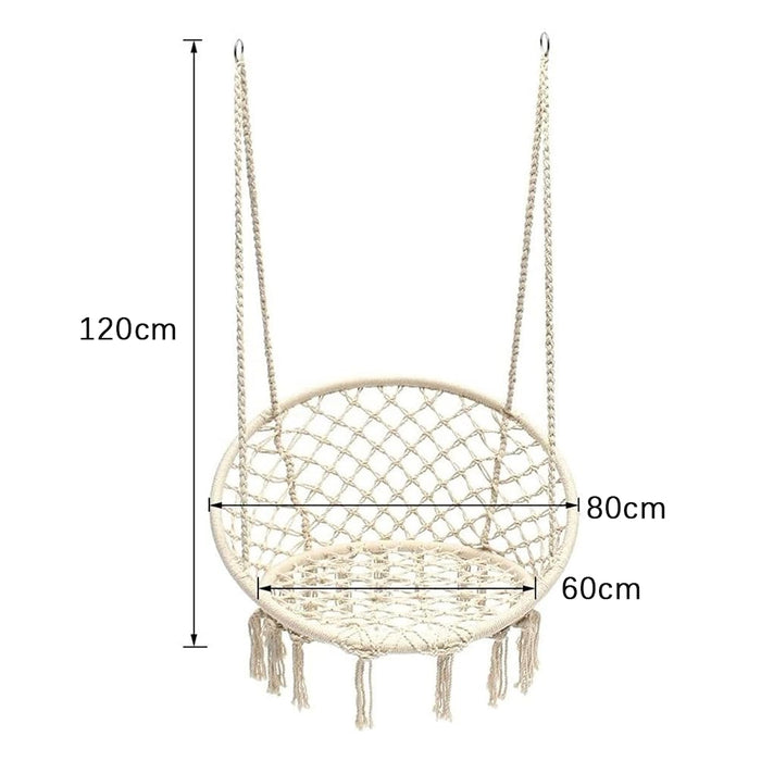 Vibe Geeks Macrame Swing Chair Hanging Cotton Rope Hammock