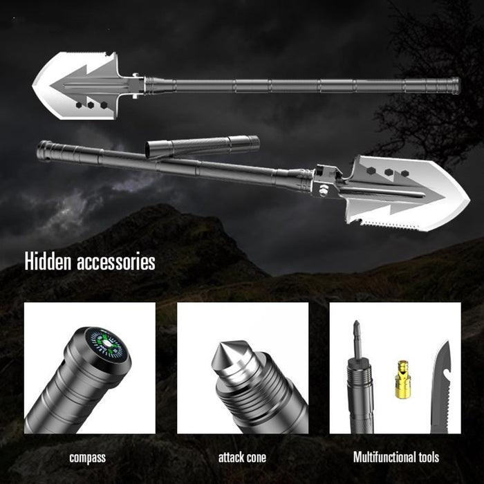 Vibe Geeks Multifunctional Shovel Tactical Outdoor Survival