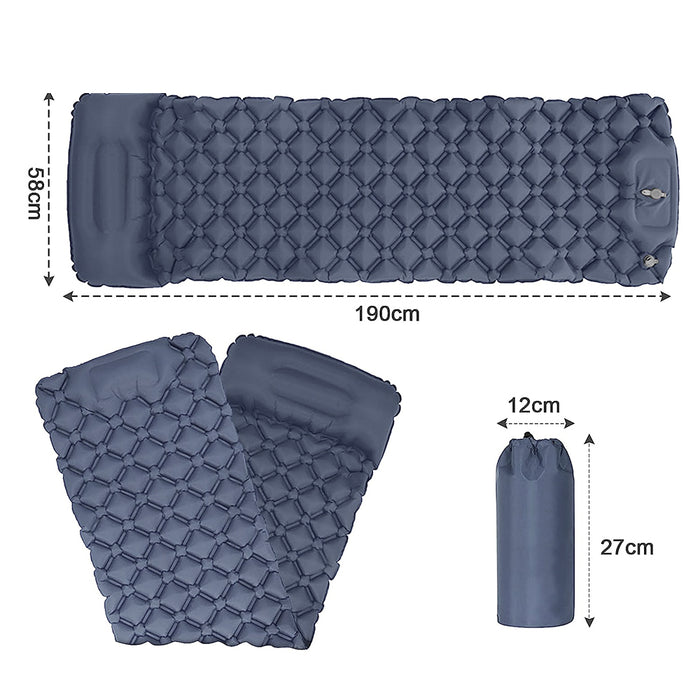 Vibe Geeks Inflatable Sleeping Pad For Camping With Built-In Pump