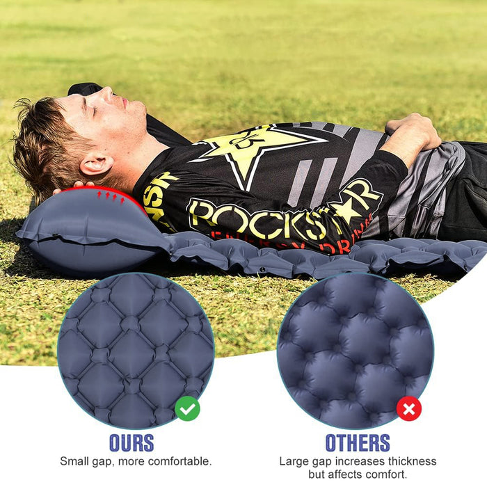 Vibe Geeks Inflatable Sleeping Pad For Camping With Built-In Pump