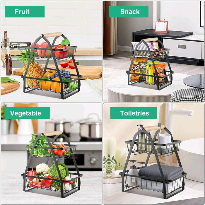 Vibe Geeks Detachable 2 Tier Countertop Fruit Basket