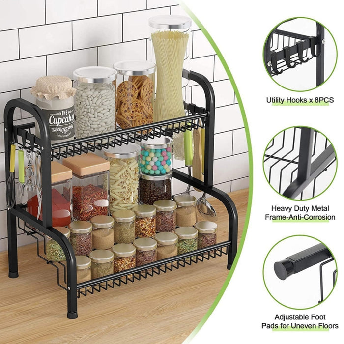 Vibe Geeks 2 Tier Spice Racks Countertop Organizer