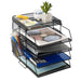 Vibe Geeks 5-layer Stackable Mesh File Storage Rack