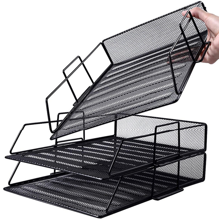 Vibe Geeks 5-layer Stackable Mesh File Storage Rack