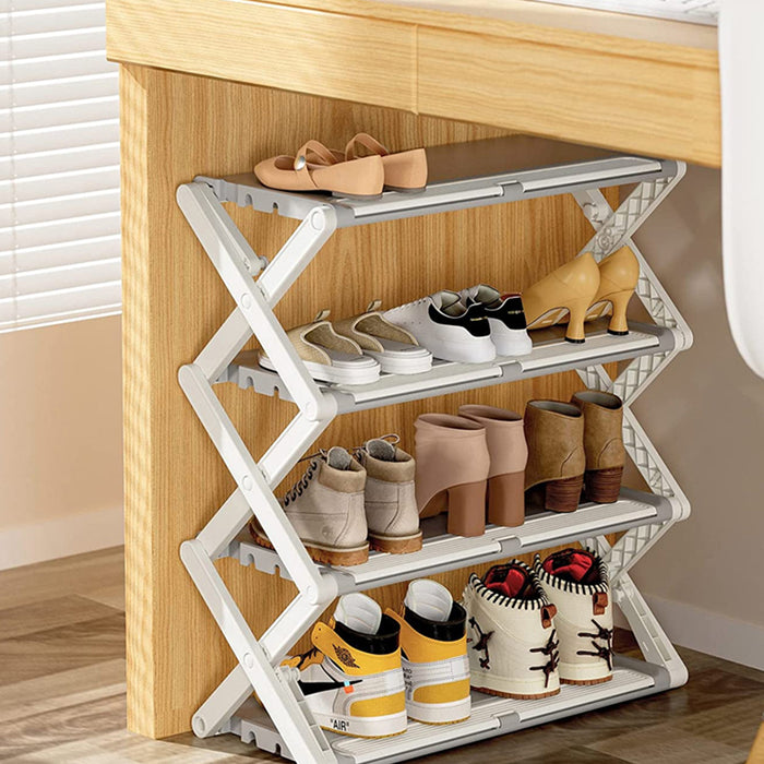 Vibe Geeks Dual Modes Placement Folding Shoe Rack