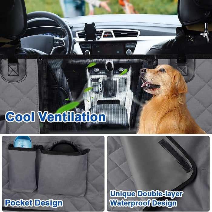 Vibe Geeks Waterproof Rear Seat Dog Cushion With Mesh