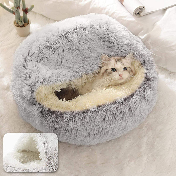 Vibe Geeks Cozy Burrowing Cave Pet Bed For Dogs And Cats