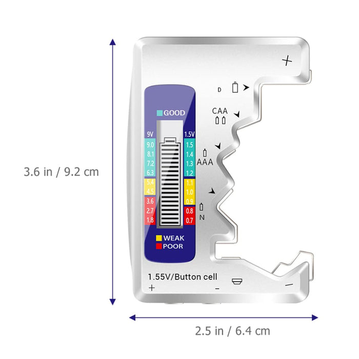 Vibe Geeks Easy Operation Instant Reading Universal Battery