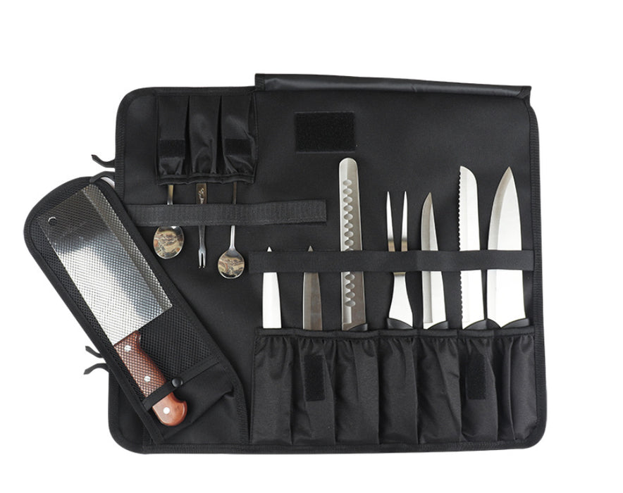 16 Slots Chef Knife Bag Roll Carry Case Adjustable Straps