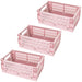 Vibe Geeks Pack Of 3 Mini Folding Plastic Crates Storage