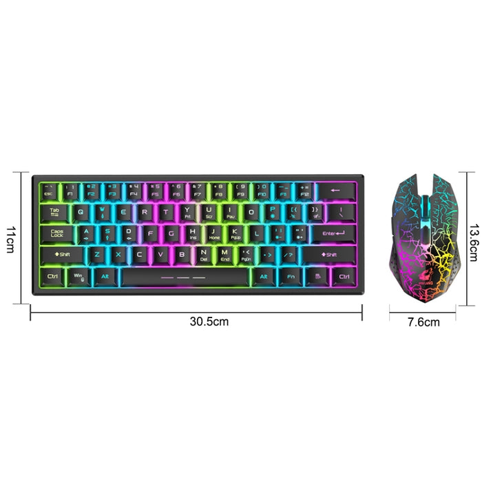 Vibe Geeks Rainbow Backlit Wireless Gaming Keyboard Mouse