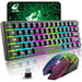 Vibe Geeks Rainbow Backlit Wireless Gaming Keyboard Mouse