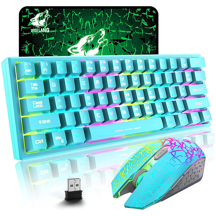 Vibe Geeks Rainbow Backlit Wireless Gaming Keyboard Mouse