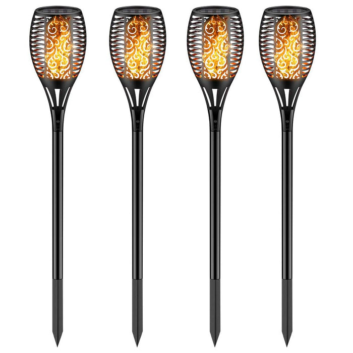 Vibe Geeks 4 Pack 12 Led Outdoor Flickering Flame Solar