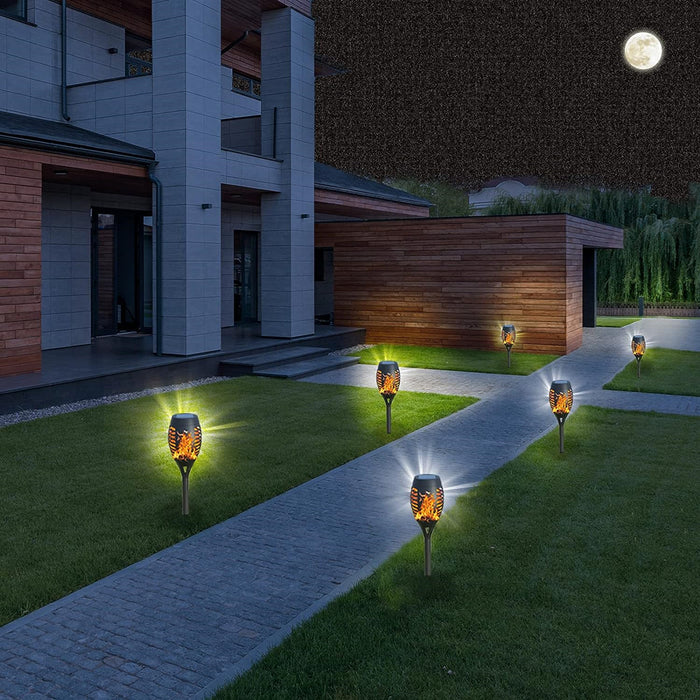 Vibe Geeks 4 Pack 12 Led Outdoor Flickering Flame Solar