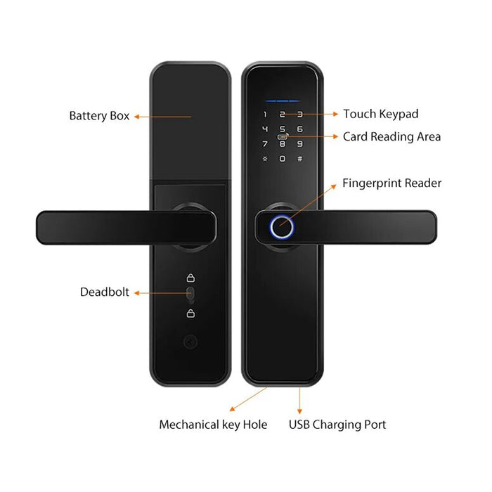 Vibe Geeks Electronic Wireless Fingerprint Recognition Smart Key Entry Door Lock