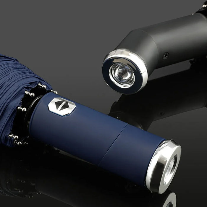 Vibe Geeks 10 Ribs Fully Automatic Reverse Closing Umbrella With Led Flashlight