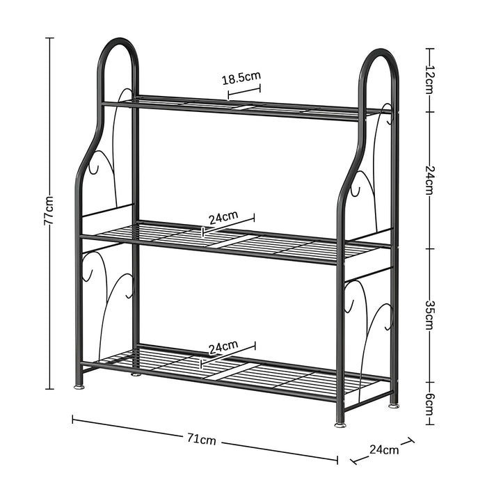 Vibe Geeks 3 Tier Metal Plant Stand - Sturdy Display Rack