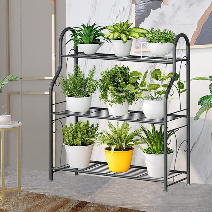 Vibe Geeks 3 Tier Metal Plant Stand - Sturdy Display Rack