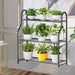 Vibe Geeks 3 Tier Metal Plant Stand - Sturdy Display Rack