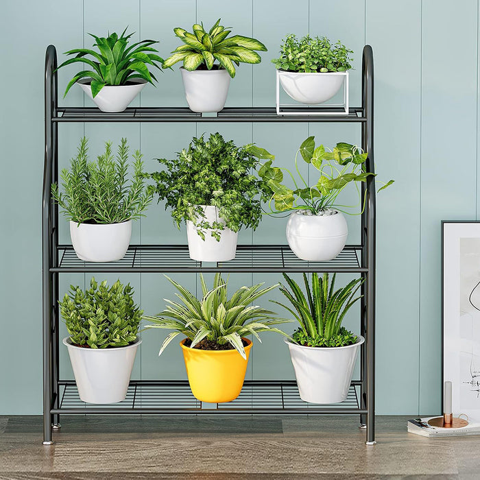 Vibe Geeks 3 Tier Metal Plant Stand - Sturdy Display Rack