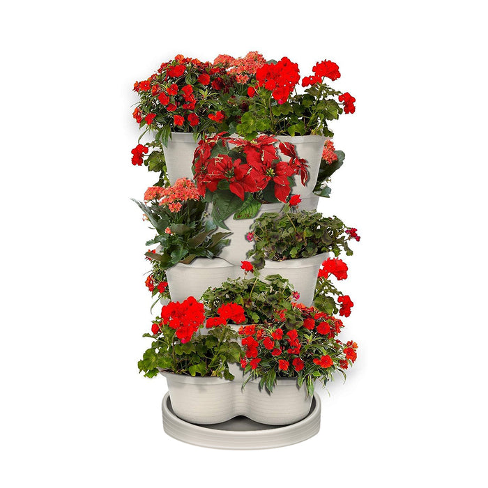 Vibe Geeks 5-tier Stackable Vertical Garden Planter Pots